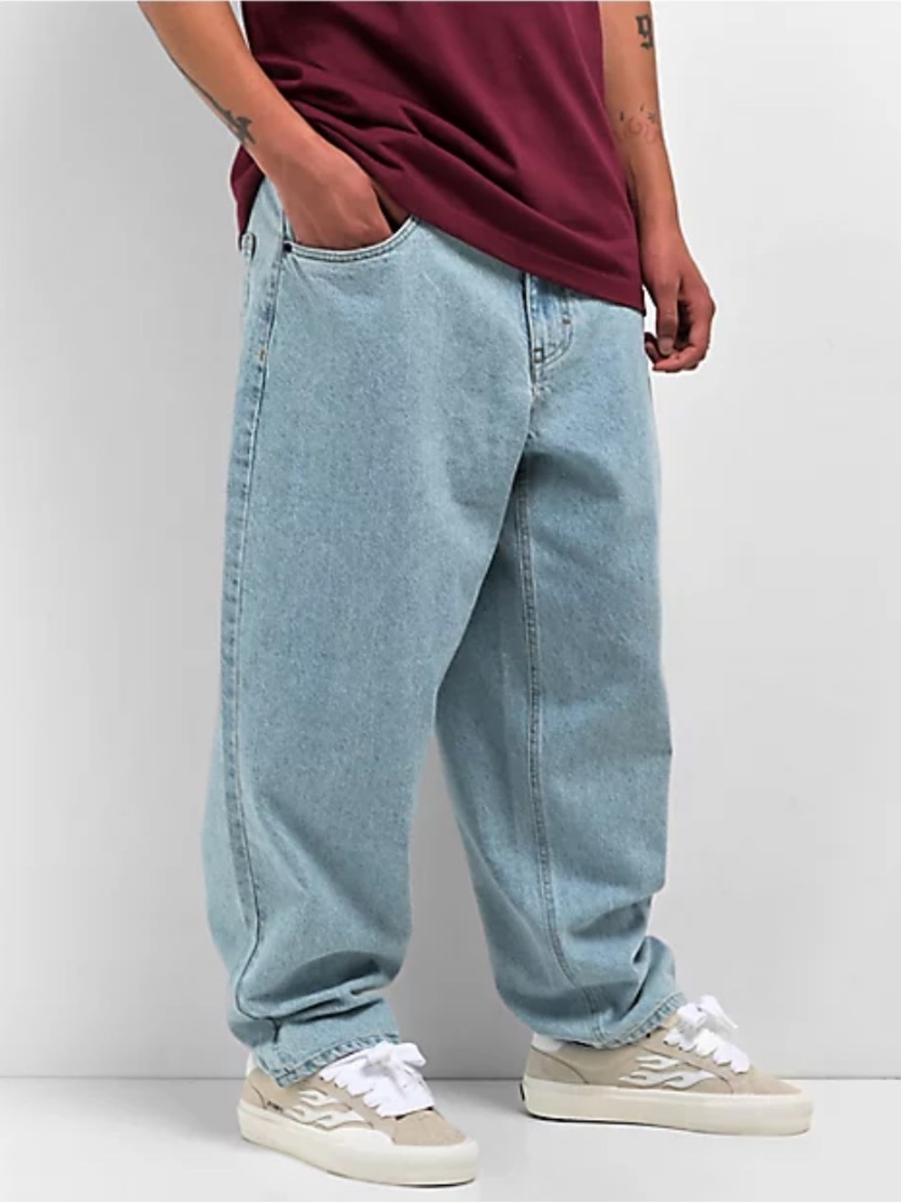Empyre Unisex Ultra Loose Fit Colby Light Wash Skate Jeans
